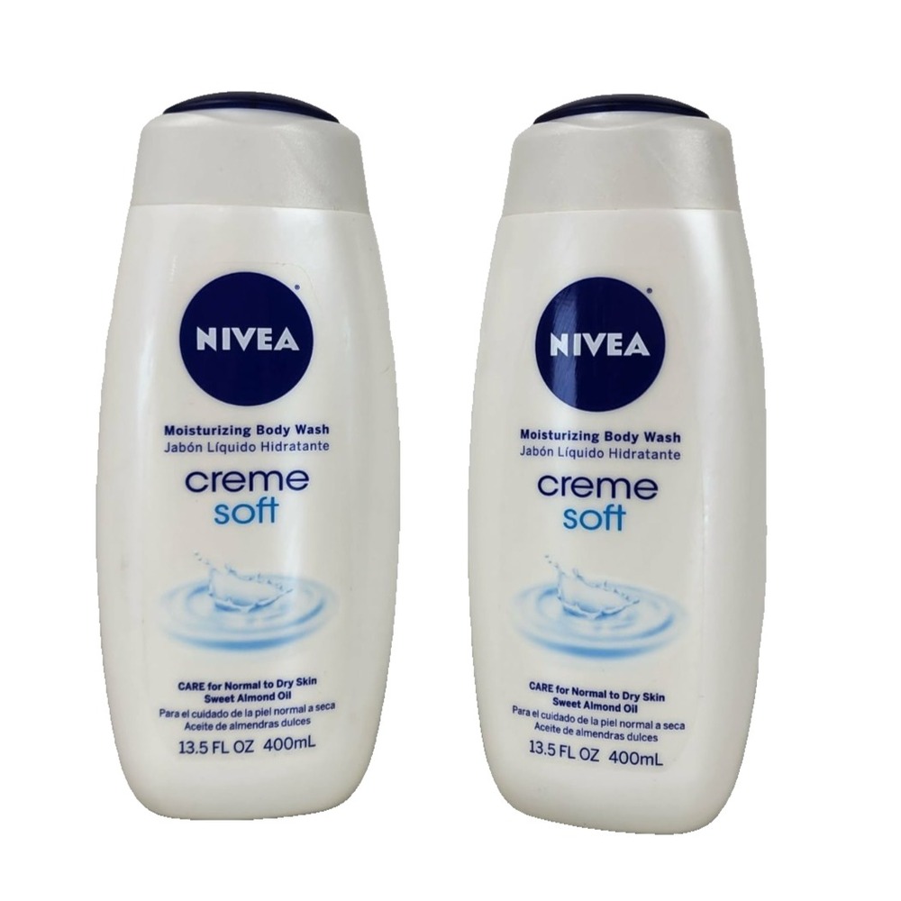 Nivea‎ Creme Soft Moisturizing Body Wash Sweet Almond Oil 13.5 OZ 2 Pack